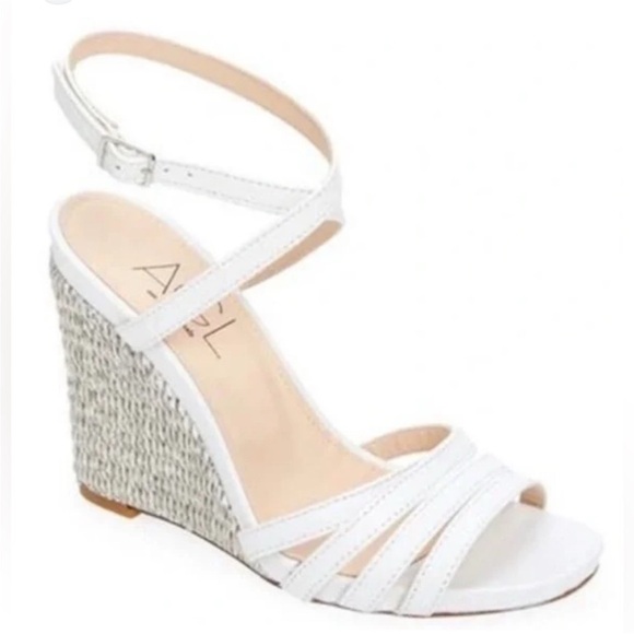 AGL Dora NWT Ankle White Wedge Sandals Size 40.5 US 10.5 - Picture 1 of 9
